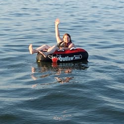 Oneida Lake Boat Rentals - She's ready to go tubing!