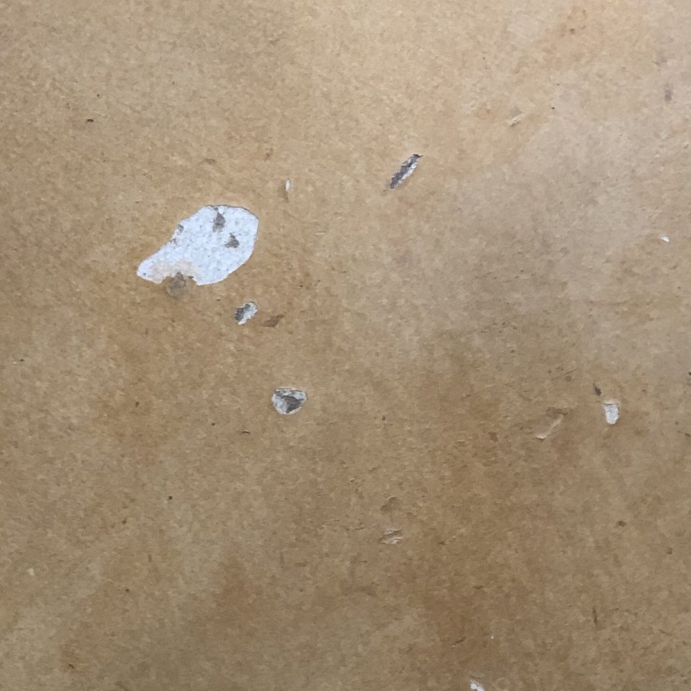Sample of stain peeling from floor Sample of stain peeling from floor