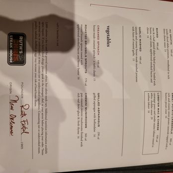 Ruth's Chris Steak House - Menu - Steakhouses Near Me - Weehawken, New Jersey Ruth's Chris Steak House - Menu - Steakhouses Near Me - Weehawken, New Jersey
