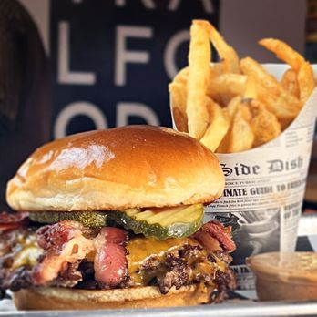 Stackers Burger - BBQ Bacon Cheddar Smash Burger with Fries - Burgers Near Me - Albuquerque, New Mexico