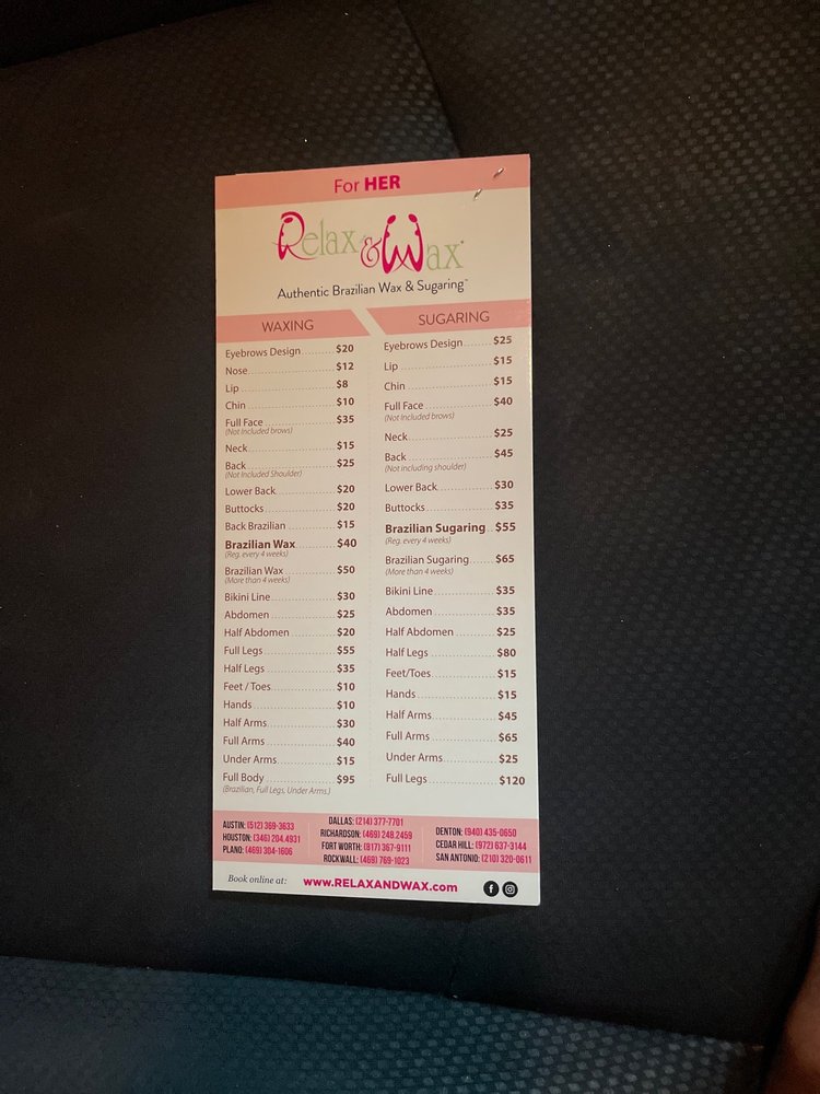 RELAX AND WAX AUTHENTIC BRAZILIAN WAX & SUGARING CEDAR HILL Updated