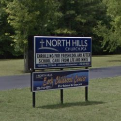 North Hills Early Childhood Center - Sign at the driveway into parking lot