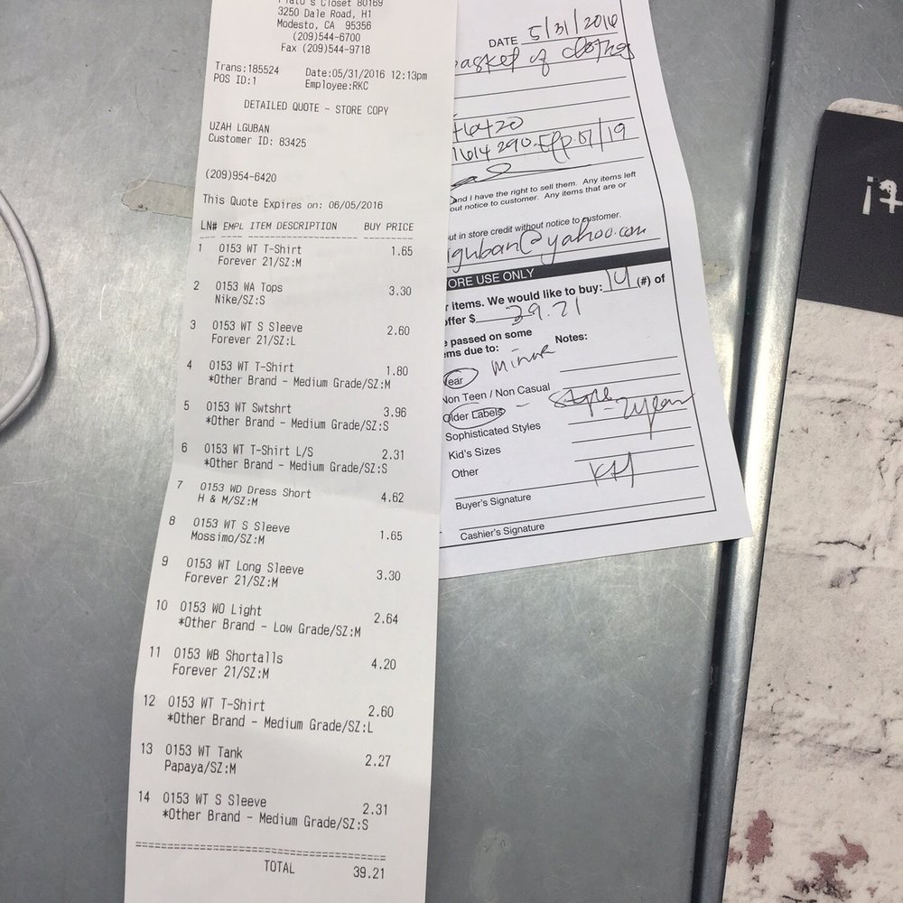 Plato's Closet - 14 items for $40? Basically my gas tank to get here - Used, Vintage & Consignment Near Me - Modesto, California Plato's Closet - 14 items for $40? Basically my gas tank to get here - Used, Vintage & Consignment Near Me - Modesto, California