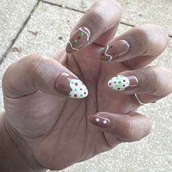 Polished Nail Spa - Christmas Nails. Gingerbread man inspired