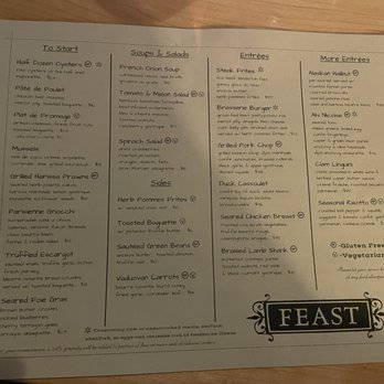 Feast - Menu - French Near Me - Kirkland, Washington