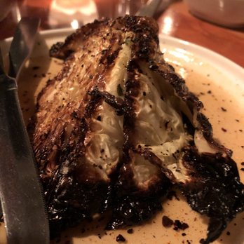 Mediterranean Exploration - Oven Roasted Cabbage with yogurt, jus and urfa biber pepper. - Mediterranean Near Me - Portland, Oregon