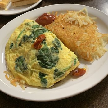 Abby's Cafe Yucaipa - Spinach and Mushroom omelette with hash browns - Cafes Near Me - Yucaipa, California