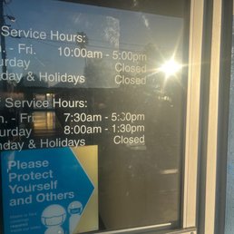 Posted self-service hours Posted self-service hours