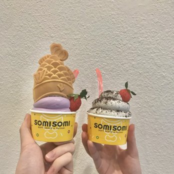 Somisomi - Ube Upside Down and Milk in a Cup - Ice Cream & Frozen Yogurt Near Me - Bellevue, Washington
