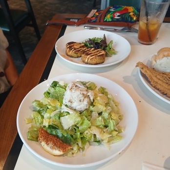 Drago's Seafood Restaurant at L'Auberge Lake Charles - Mediterranean salad with crabcakes - Seafood Near Me - Lake Charles, Louisiana
