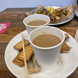 Curry Up Now - Chai (complimentary if you ask for it) plus biscuits !