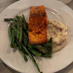 Fork With IT - Cajun honey butter Salmon with red skinned mashed potatoes and fresh green beans