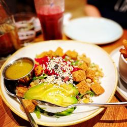 Big salad. Very healthy and delicious.