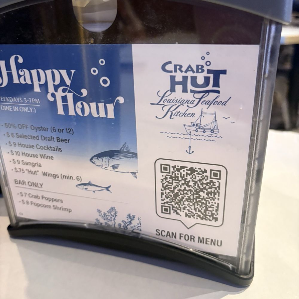 Crab Hut - QR Code Menus - Cajun/Creole Near Me - San Diego, California
