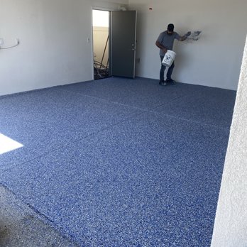 1 Day Coatings IE - Anthony putting down the flakes, quite generously I might add. - Flooring Near Me 1 Day Coatings IE - Anthony putting down the flakes, quite generously I might add. - Flooring Near Me