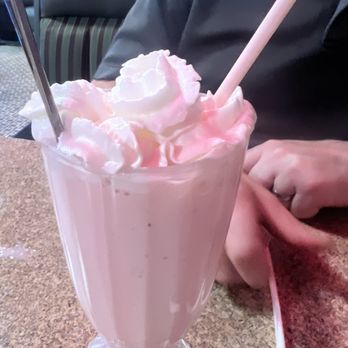 Rhonda’s Emerald Diner - Boozy pina colada shake with strawberry ice cream - Diners Near Me - Hubbard, Ohio Rhonda’s Emerald Diner - Boozy pina colada shake with strawberry ice cream - Diners Near Me - Hubbard, Ohio