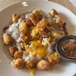 Breakfast bowl? Love the cheese curds on top! Breakfast bowl? Love the cheese curds on top!