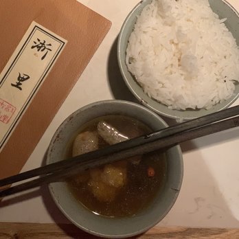 Cheli - Herbal Mixed Mushroom Soup with a side of White Rice - Shanghainese Near Me - New York, New York