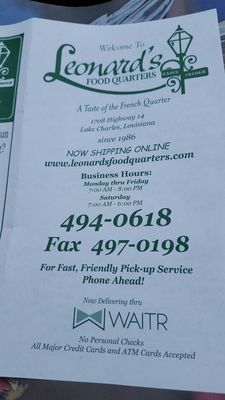 Menu photo 7 Leonard's Food Quarters Lake Charles, LA Menu photo 7 Leonard's Food Quarters Lake Charles, LA