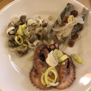 Osteria Alba Nova - Antipasti for 1 person that included sardines, octopus and sea snail like item called Garusoi (Italian) - Venetian Near Me - Venezia, VE Osteria Alba Nova - Antipasti for 1 person that included sardines, octopus and sea snail like item called Garusoi (Italian) - Venetian Near Me - Venezia, VE