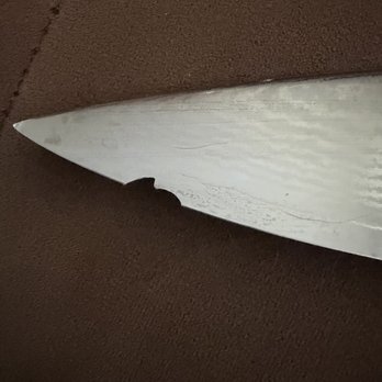 Sur La Table - chipped after only 2 months of use. Never had a knife chip before. - Cooking Classes Near Me - Scottsdale, Arizona Sur La Table - chipped after only 2 months of use. Never had a knife chip before. - Cooking Classes Near Me - Scottsdale, Arizona