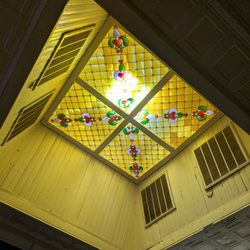 Schroeder's New Deli - An interesting stain glass...