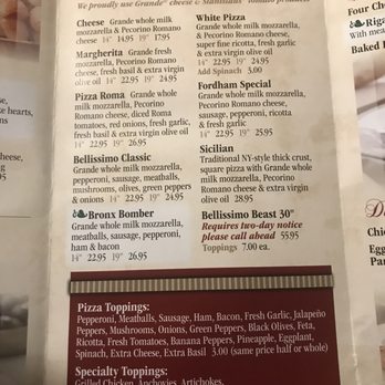 Bellissimo Pizza Cafe - Pizza Menu - Pizza Near Me - Williamsburg, Virginia