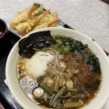 Ichimi Ann - Grated Yam and Veggies Hot Soba + Shrimp veggie mix tempura - Japanese Near Me - Torrance, California Ichimi Ann - Grated Yam and Veggies Hot Soba + Shrimp veggie mix tempura - Japanese Near Me - Torrance, California
