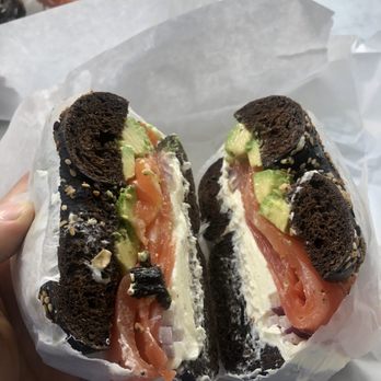 Bagel Pub - My favorite bagel, puppernickel with fresh lox, avocado, plain cream cheese and onion! - Cafes Near Me - Brooklyn, New York