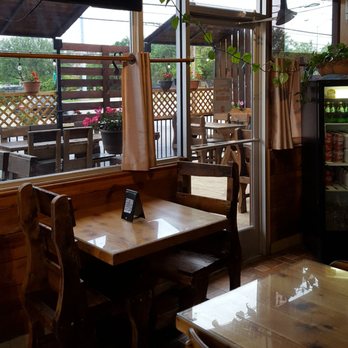Flaming Cheese Saganaki - View of outdoor patio dining area - Greek Near Me - Dallas, Texas