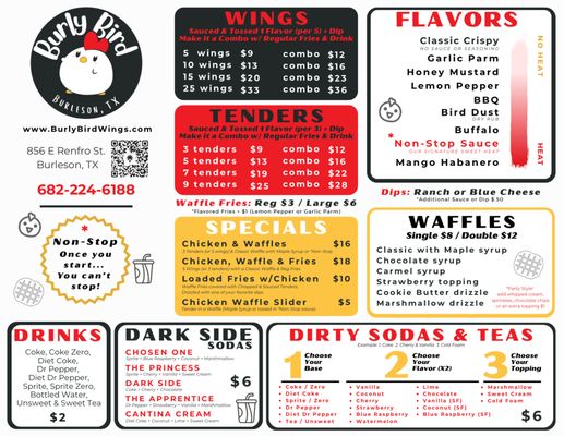 Menu photo 1 Burly Bird Burleson, TX