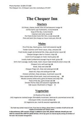 Menu photo 4 The Chequer Inn, Ash Ash, KEN Menu photo 4 The Chequer Inn, Ash Ash, KEN