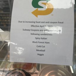 This is the photo to Subway in Meridia, Mississippi. This is not right for the coupon