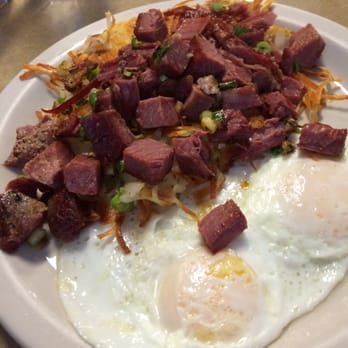 Betsy's Restaurant - Corned Beef Hash, eggs over medium, and hash browns! SO YUMMY! - Diners Near Me - Morgan Hill, California