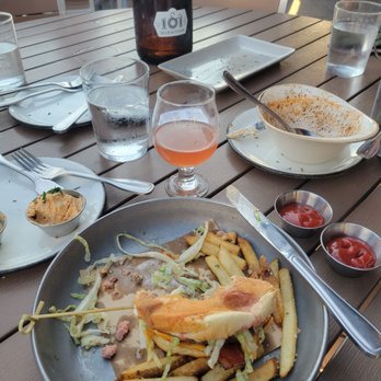 101 Craft Kitchen - Phone didn't eat first... this was a burger before we devoured it. - Gastropubs Near Me - Fishers, Indiana