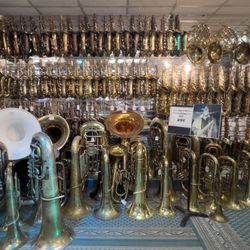 Saxophone and big brass display