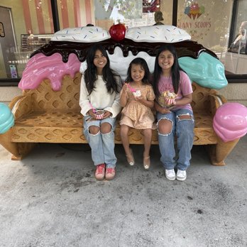 Sunny Scoops Ice Cream - Happy kids with ice cream on the cute ice cream bench! - Ice Cream & Frozen Yogurt Near Me - San Diego, California Sunny Scoops Ice Cream - Happy kids with ice cream on the cute ice cream bench! - Ice Cream & Frozen Yogurt Near Me - San Diego, California