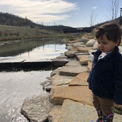 Lick Run Greenway - Miniman at the creek