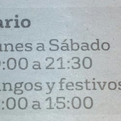 La Plaza de Dia - Horario