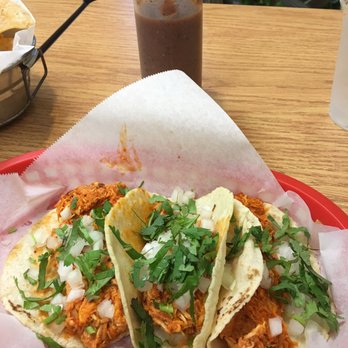 Red Salsa Tacos & More - Shredded chicken tacos on corn tortillas (fajita chicken is standard) - Mexican Near Me - Spring, Texas Red Salsa Tacos & More - Shredded chicken tacos on corn tortillas (fajita chicken is standard) - Mexican Near Me - Spring, Texas