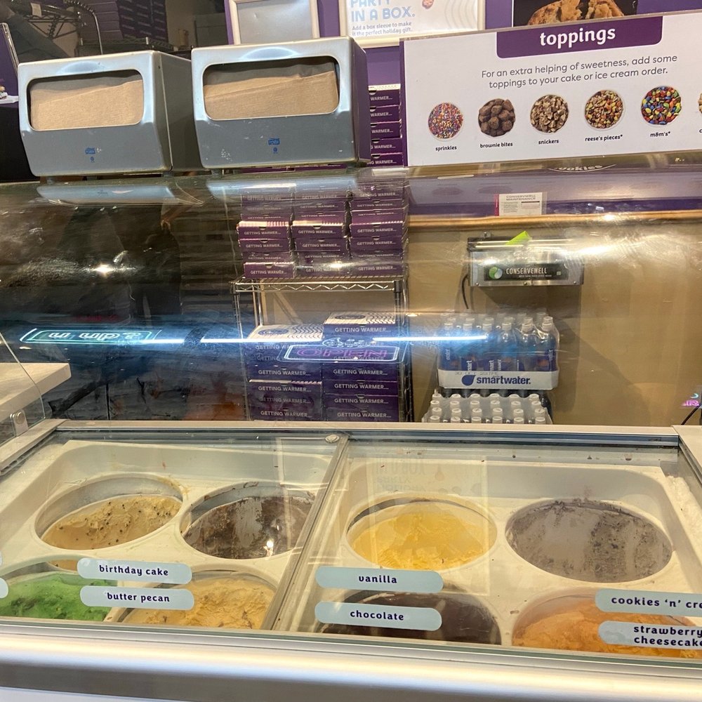 Insomnia Cookies - Front counter with ice cream case - Desserts Near Me - Miami Beach, Florida