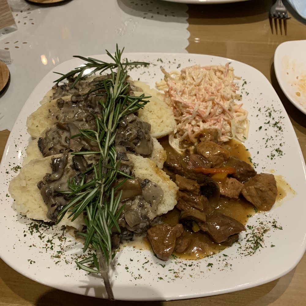 Tatra Haus - Mountain dumplings (bread) with mushroom sauce, a small side of ghoulish and celery-carrot salad, available only on the weekends...$19.95 - Polish Near Me - Wallington, New Jersey Tatra Haus - Mountain dumplings (bread) with mushroom sauce, a small side of ghoulish and celery-carrot salad, available only on the weekends...$19.95 - Polish Near Me - Wallington, New Jersey