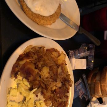 Nick's Family Diner - Breakfast! Country fried steak, scrambled eggs, home fries with grilled onions, English muffin - yummy! - Diners Near Me - Orlando, Florida