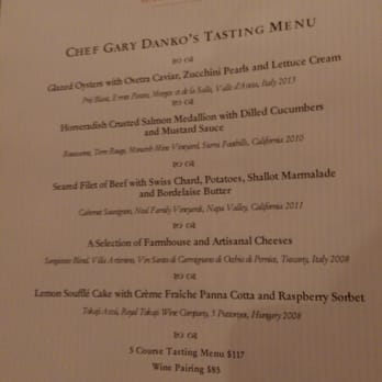 Gary Danko - August 2015 Tasting Menu - $117 for 5 courses, $85 for wine pairing - New American Near Me - San Francisco, California Gary Danko - August 2015 Tasting Menu - $117 for 5 courses, $85 for wine pairing - New American Near Me - San Francisco, California