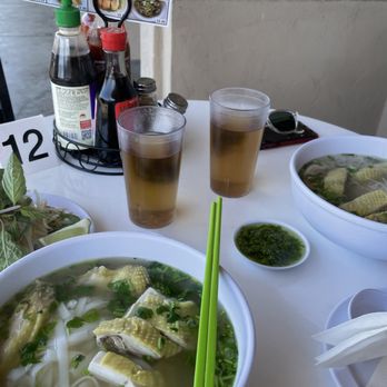 Pho Ga 88 - Chicken ho fun (#2) in front, chicken pho (#1) in the back - Vietnamese Near Me - San Leandro, California
