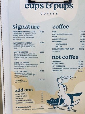 Menu photo 5 Cups & Pups Coffee Orlando, FL Menu photo 5 Cups & Pups Coffee Orlando, FL