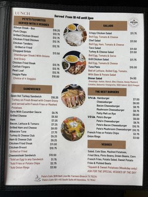Menu photo 5 Pete’s Cafe Hutchins, TX Menu photo 5 Pete’s Cafe Hutchins, TX