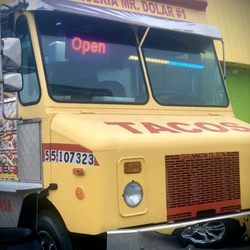 Mister Dolar Taco Truck - February 2020. Cash only Mexican food truck. For to go orders call 405.549.5497.