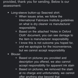 Main office's response/evasion of responsibility Main office's response/evasion of responsibility
