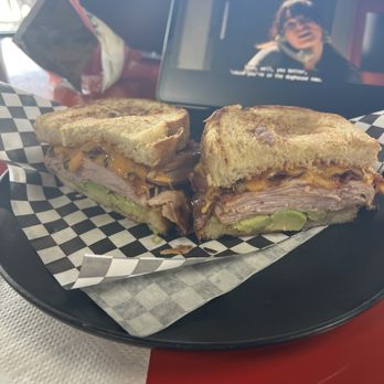 Flattrak Cafe - Turkey, bacon, avocado melt - Themed Cafes Near Me - Orange, California